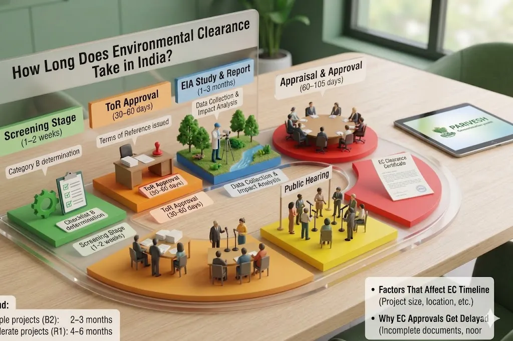 Environmental clearance cost breakdown in India including EIA study, consultant fees and government
