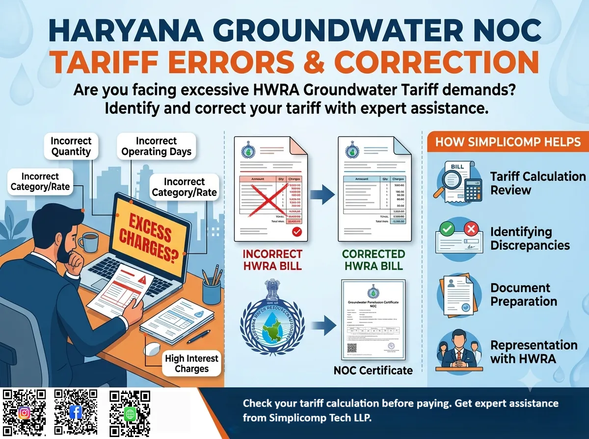 HWRA Groundwater extraction tariff calculation review and compliance guide for industries in Haryana