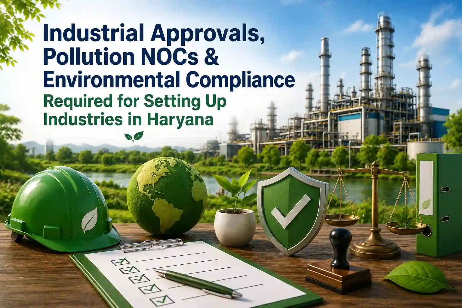 Industrial approvals, pollution NOCs, and environmental compliance concept for industries in Haryana