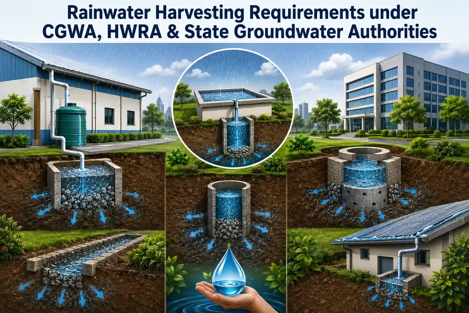 Groundwater recharge structures in India