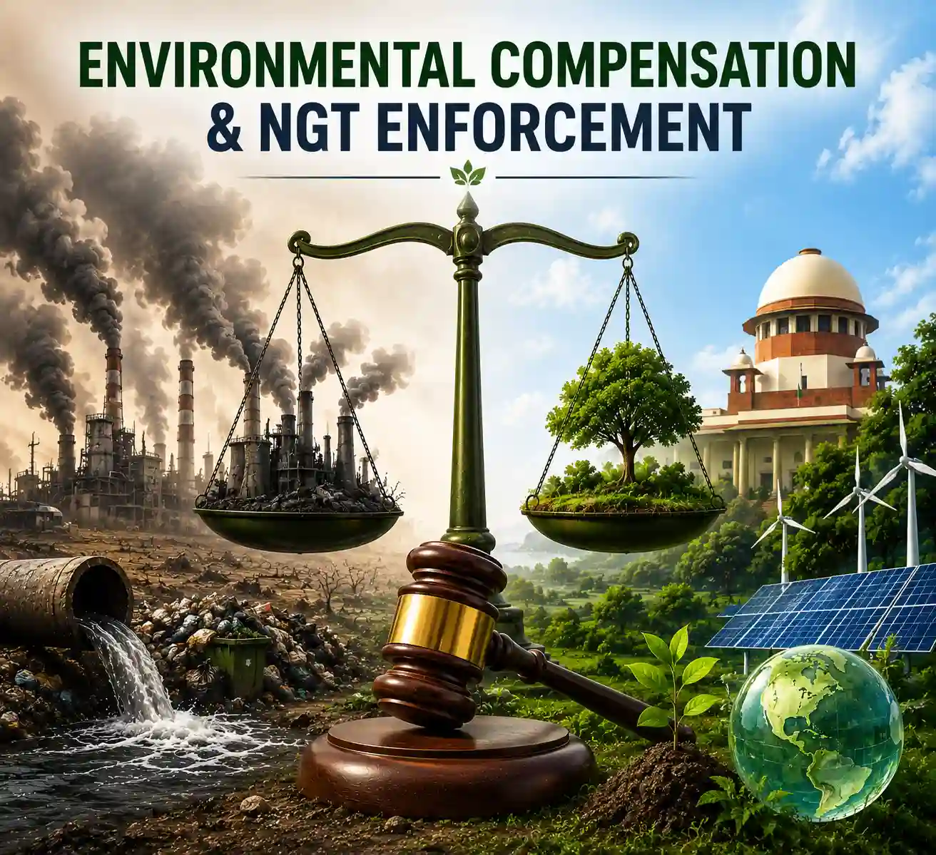 Environmental compensation and NGT enforcement actions for pollution and compliance violations in India