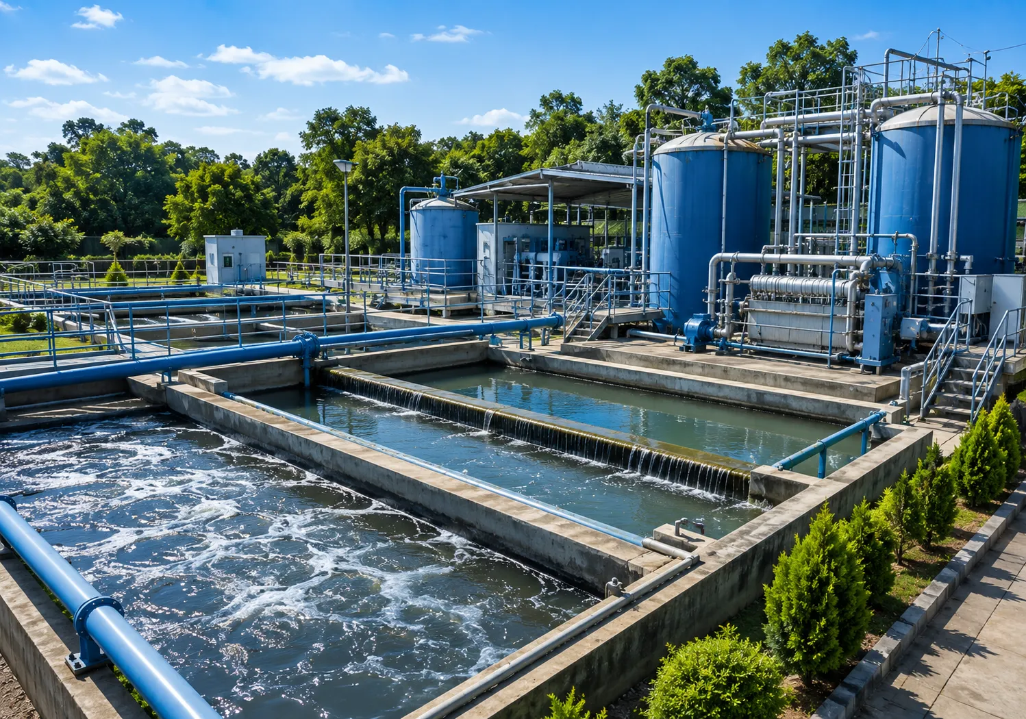 Effluent Treatment Plant (ETP) system treating industrial wastewater before discharge or reuse