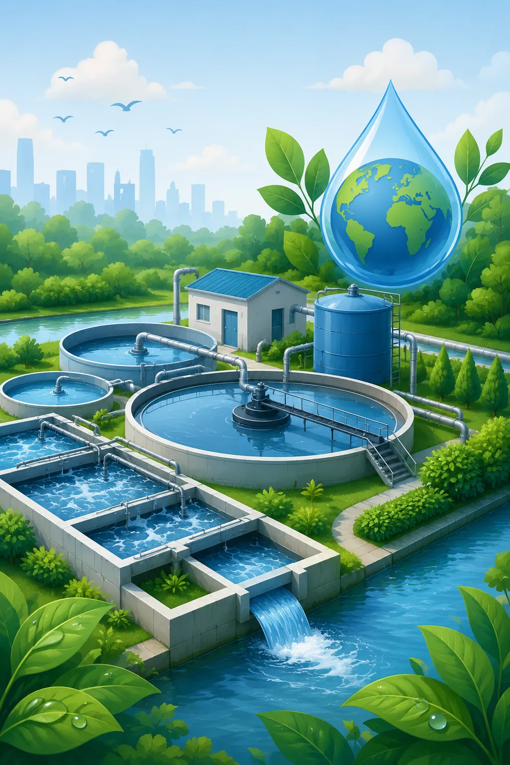 Sewage Treatment Plant (STP) system treating domestic wastewater for environmental compliance